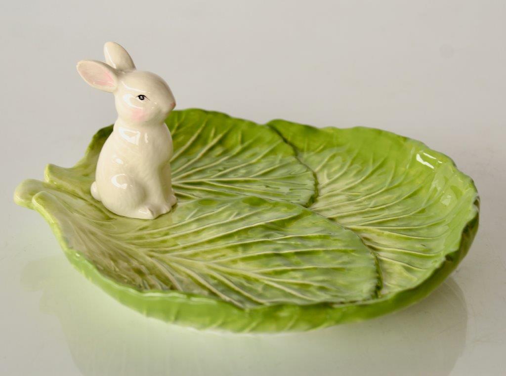 Cabbage Leaf Plate With Bunny